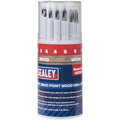 Sealey Brad Point Wood Drill Bit Set 11pc AK5703 Sealey Brad Point Wood Drill Bit Set 11pc AK5703