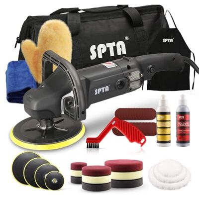 SPTA Buffer Polisher, 7 Inch 180mm Rotary Car Polishing Machine & Polishing Pads Set for Auto Buffing and Polishing SPTA Buffer Polisher, 7 Inch 180mm Rotary Car Polishing Machine & Polishing Pads Set for Auto Buffing and Polishing