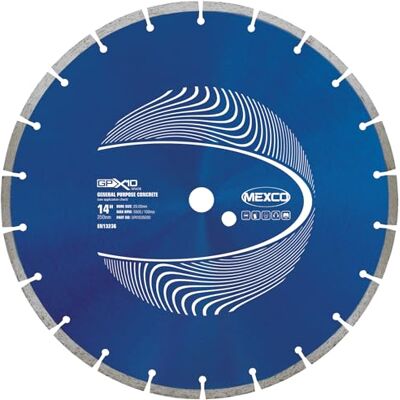 Mexco GPX10 General Purpose Concrete Diamond Blade, Cutting Disc for Non-Abrasive Building Materials 350mm, 10mm Segment Height Mexco GPX10 General Purpose Concrete Diamond Blade, Cutting Disc for Non-Abrasive Building Materials 350mm, 10mm Segment Height
