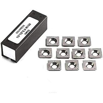 OSCARBIDE 15mm Square Carbide Inserts Cutters (15 x15 x2.5-R150) Replacement Insert Cutter 6”Radius Face for Woodworking Spiral/Helical Planer Cutter Head Wood Turning Tool 10pcs OSCARBIDE 15mm Square Carbide Inserts Cutters (15 x15 x2.5-R150) Replacement Insert Cutter 6”Radius Face for Woodworking Spiral/Helical Planer Cutter Head Wood Turning Tool 10pcs