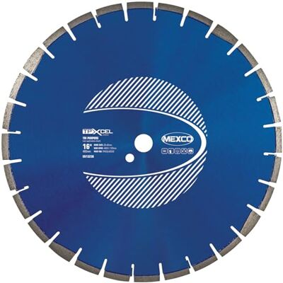 Mexco Tri-Purpose Diamond Blade XCEL Grade – Superior, High-Performance Multi-Material Cutting Disc for Concrete, Asphalt, Slate, Brick 400mm, 10mm Segment Height, 25.4mm Bore Mexco Tri-Purpose Diamond Blade XCEL Grade – Superior, High-Performance Multi-Material Cutting Disc for Concrete, Asphalt, Slate, Brick 400mm, 10mm Segment Height, 25.4mm Bore