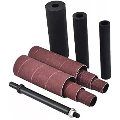 scottchen PRO Spindle Sander Adaptor 4-1/2" x 1/2" with Rubber Sanding Drum Kit OD 3/4", 1", 1-1/2" and Sandpaper Sleeves Grit# 80,120 S/16 scottchen PRO Spindle Sander Adaptor 4-1/2" x 1/2" with Rubber Sanding Drum Kit OD 3/4", 1", 1-1/2" and Sandpaper Sleeves Grit# 80,120 S/16