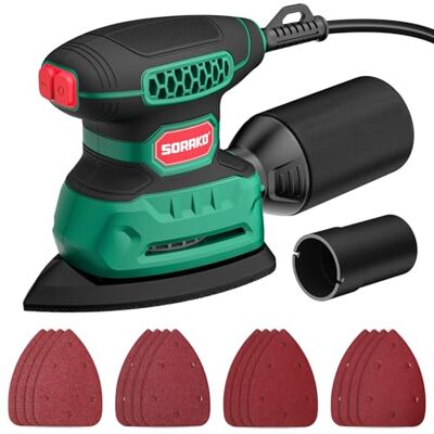 SORAKO 220 W Electric Sander, 14000 OPM 230V Compact Detail Wood Polisher SORAKO 220 W Electric Sander, 14000 OPM 230V Compact Detail Wood Polisher