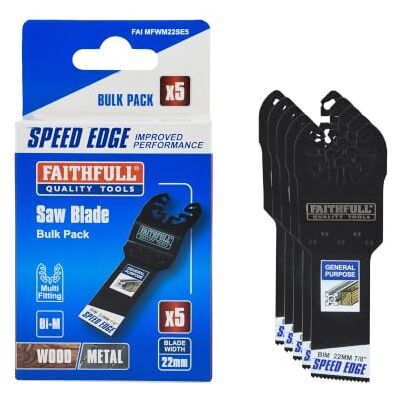 toolbank ltd Faithfull Multi-Tool Speed Edge Wood & Metal Blades 22mm – Pack of 5 toolbank ltd Faithfull Multi-Tool Speed Edge Wood & Metal Blades 22mm – Pack of 5