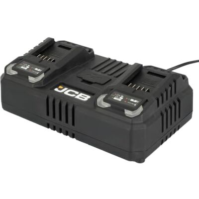 JCB Pro 18V 4.5A Dual Battery Charger, Simultaneous Charging for 18V Lithium-Ion Batteries -18DC-45 JCB Pro 18V 4.5A Dual Battery Charger, Simultaneous Charging for 18V Lithium-Ion Batteries -18DC-45