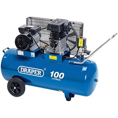 Draper 31254 Belt-Driven Air Compressor, 100L, 230V 2.2KW, 3HP Draper 31254 Belt-Driven Air Compressor, 100L, 230V 2.2KW, 3HP