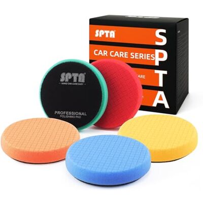 SPTA 5Pc 5.5 Inch Face for 5 Inch 125mm Backing Plate Compound Buffing Sponge Pads Cutting Polishing Pad Kit for Car Buffer Polisher Compounding,Polishing and Waxing SPTA 5Pc 5.5 Inch Face for 5 Inch 125mm Backing Plate Compound Buffing Sponge Pads Cutting Polishing Pad Kit for Car Buffer Polisher Compounding,Polishing and Waxing