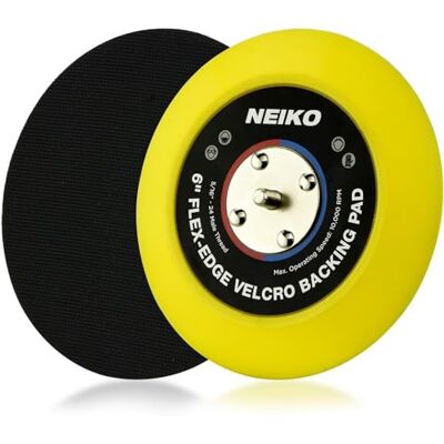 Neiko 30267A Flexible Edge Hook and Loop PU Backing Pad for DA Sander Polisher Buffer 6-Inch, 10,000 RPM, 5/16"-24 Thread Neiko 30267A Flexible Edge Hook and Loop PU Backing Pad for DA Sander Polisher Buffer 6-Inch, 10,000 RPM, 5/16"-24 Thread