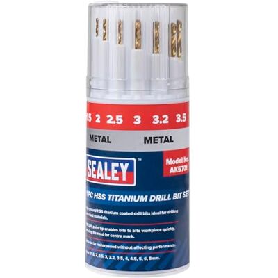 Sealey HSS Titanium Drill Bit Set 11pc AK5701 Sealey HSS Titanium Drill Bit Set 11pc AK5701