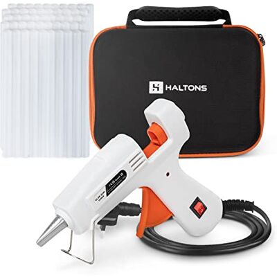 Haltons Hot Glue Gun, 20W Safe Electric Gun with 50 Melt Glue Sticks (150mm x 7mm), Perfect for DIY, Arts, Crafts and Repair, Compatible with Wood, Glass, Metal, Plastic & Fabric (White) Haltons Hot Glue Gun, 20W Safe Electric Gun with 50 Melt Glue Sticks (150mm x 7mm), Perfect for DIY, Arts, Crafts and Repair, Compatible with Wood, Glass, Metal, Plastic & Fabric (White)