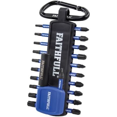 Faithfull Impact Bit Set – 22 Piece with Carabiner & Magnetic Holder Faithfull Impact Bit Set – 22 Piece with Carabiner & Magnetic Holder