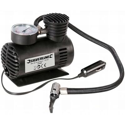 Silverline Mini Air Compressor 12V DC (425689), Blue Silverline Mini Air Compressor 12V DC (425689), Blue