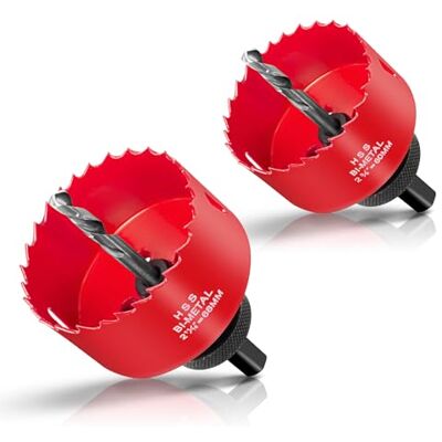 HYCHIKA BETTER TOOLS FOR BETTER LIFE HYCHIKA Bi-Metal Hole Saw, 2PCS Hole Saw Set 68mm 60mm, Cutting Depth: 32mm, Perfect for Drilling Soft Metal, Wood, PVC Board and Plastic HYCHIKA BETTER TOOLS FOR BETTER LIFE HYCHIKA Bi-Metal Hole Saw, 2PCS Hole Saw Set 68mm 60mm, Cutting Depth: 32mm, Perfect for Drilling Soft Metal, Wood, PVC Board and Plastic