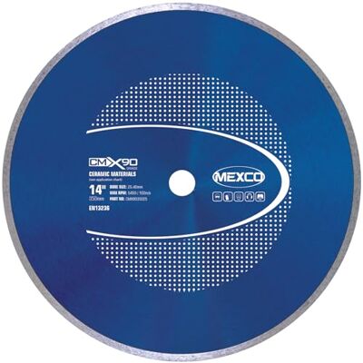 Mexco CMX Ceramic Materials Diamond Blade – High Performance & Fast Cutting Disc for Tiles – 350mm, 25.4mm Bore Mexco CMX Ceramic Materials Diamond Blade – High Performance & Fast Cutting Disc for Tiles – 350mm, 25.4mm Bore
