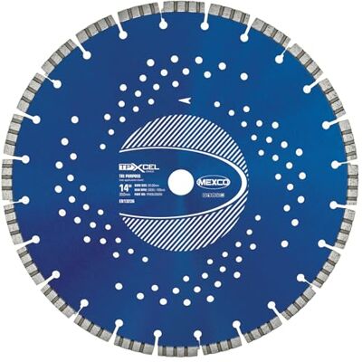 Mexco Tri-Purpose Diamond Blade 350mm XCEL Grade – Superior, High-Performance Multi-Material Cutting Disc for Concrete, Asphalt, Slate, Brick 300mm, 10mm Segment Height, 20mm Bore Mexco Tri-Purpose Diamond Blade 350mm XCEL Grade – Superior, High-Performance Multi-Material Cutting Disc for Concrete, Asphalt, Slate, Brick 300mm, 10mm Segment Height, 20mm Bore