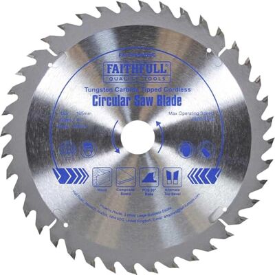 Faithfull FAIZ1654020C TCT Cordless Trimsaw Blade 165 x 40T x 20mm Faithfull FAIZ1654020C TCT Cordless Trimsaw Blade 165 x 40T x 20mm