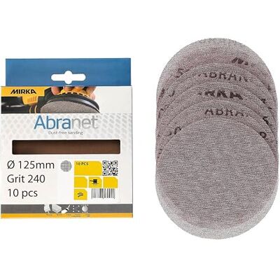 Mirka Abranet sanding discs 125 mm Hook & Loop Grit P240 10 pcs Mirka Abranet sanding discs 125 mm Hook & Loop Grit P240 10 pcs