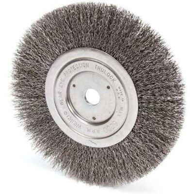 Weiler 02335 Vortec Pro Medium Face Bench Grinder Wheel, 7", 0.14" Crimped Steel Wire Fill, 5/8" Arbor Hole Weiler 02335 Vortec Pro Medium Face Bench Grinder Wheel, 7", 0.14" Crimped Steel Wire Fill, 5/8" Arbor Hole