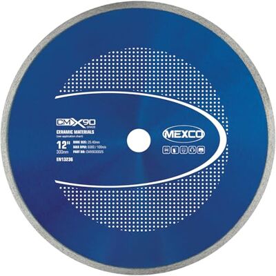 Mexco CMX Ceramic Materials Diamond Blade – High Performance & Fast Cutting Disc for Tiles – 300mm, 25.4mm Bore Mexco CMX Ceramic Materials Diamond Blade – High Performance & Fast Cutting Disc for Tiles – 300mm, 25.4mm Bore