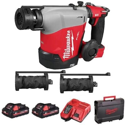 Milwaukee M18FHAFOH16-0 M18 Fuel Cordless 16 mm SDS Plus Hammer Drill with 2 x 3.0Ah Batteries, Charger & Case Milwaukee M18FHAFOH16-0 M18 Fuel Cordless 16 mm SDS Plus Hammer Drill with 2 x 3.0Ah Batteries, Charger & Case