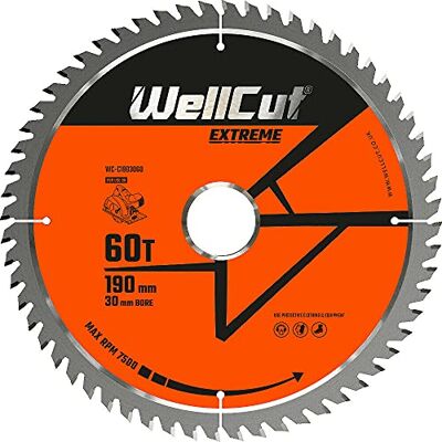 WELLCUT TCT Circular Saw Blades 190mm x 30mm Bore 24T & 48T & 60T (60 Teeth) WELLCUT TCT Circular Saw Blades 190mm x 30mm Bore 24T & 48T & 60T (60 Teeth)