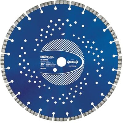 Mexco Tri-Purpose Diamond Blade XCEL Grade – Superior, High-Performance Multi-Material Cutting Disc for Concrete, Asphalt, Slate, Brick 350mm, 10mm Segment Height, 25.4mm Bore Mexco Tri-Purpose Diamond Blade XCEL Grade – Superior, High-Performance Multi-Material Cutting Disc for Concrete, Asphalt, Slate, Brick 350mm, 10mm Segment Height, 25.4mm Bore