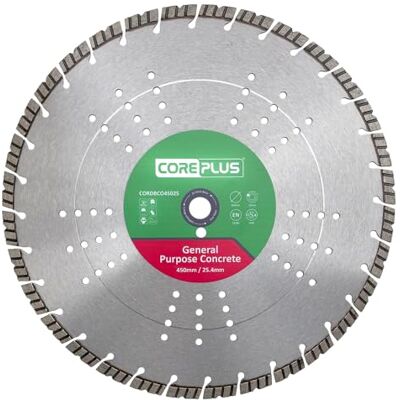 CorePlus Concrete Diamond Blade 450mm x 25mm Bore for General Purpose Cutting, EN 13236 Quality Standard CorePlus Concrete Diamond Blade 450mm x 25mm Bore for General Purpose Cutting, EN 13236 Quality Standard