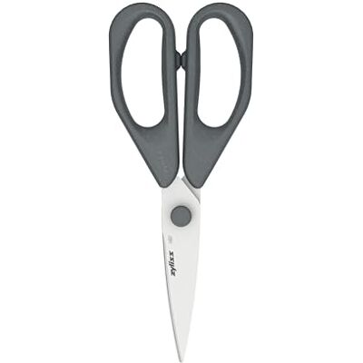 Zyliss Simple Household Scissors, 20 cm, Scissors with Sharp Stainless Steel Blade and Ergonomic Handle, for Household and Kitchen Tasks, Kitchen Scissors, Grey Zyliss Simple Household Scissors, 20 cm, Scissors with Sharp Stainless Steel Blade and Ergonomic Handle, for Household and Kitchen Tasks, Kitchen Scissors, Grey