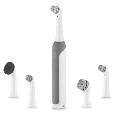 Swan Elevate Electric Cleaning Brush, USB-C Rechargeable, 240 Min Runtime, 5 Interchangeable Heads, 13,000 RPM Motor, IPX7 Waterproof, White, SWFC2017WHTN Swan Elevate Electric Cleaning Brush, USB-C Rechargeable, 240 Min Runtime, 5 Interchangeable Heads, 13,000 RPM Motor, IPX7 Waterproof, White, SWFC2017WHTN