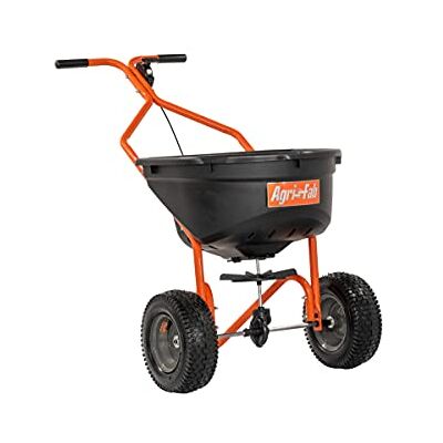 Agri-Fab 45-0576, 110lb Capacity Push Lawn Broadcast Spreader, Approximately Coverage of 1/3rd Acre (17,500 sq, 10-Ft Spread Width, Enclosed Gear Box, 12 x 4-Inch Pneumatic Tires, Black/Orange Agri-Fab 45-0576, 110lb Capacity Push Lawn Broadcast Spreader, Approximately Coverage of 1/3rd Acre (17,500 sq, 10-Ft Spread Width, Enclosed Gear Box, 12 x 4-Inch Pneumatic Tires, Black/Orange