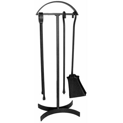 Ardufeu Ancre Traditional Fireplace Companion Set, 4-Piece Black Painted Steel Set, Includes Poker, Shovel, Brush, and Tongs, No Assembly Required, Made in France Ardufeu Ancre Traditional Fireplace Companion Set, 4-Piece Black Painted Steel Set, Includes Poker, Shovel, Brush, and Tongs, No Assembly Required, Made in France