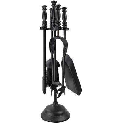 JVL Belvoir Fireside Companion Tool Set, Black JVL Belvoir Fireside Companion Tool Set, Black