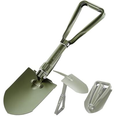REDCAMP Military Folding Camping Shovel,High Carbon Steel Entrenching Tool Tri-fold Handle Shovel with Cover… (green 2.5lbs) REDCAMP Military Folding Camping Shovel,High Carbon Steel Entrenching Tool Tri-fold Handle Shovel with Cover… (green 2.5lbs)