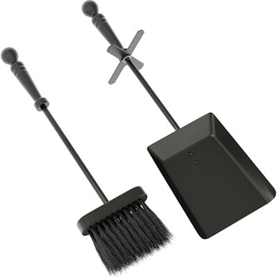 Fire Vida Hearth Shovel and Brush Set, Metal, Black Fire Vida Hearth Shovel and Brush Set, Metal, Black