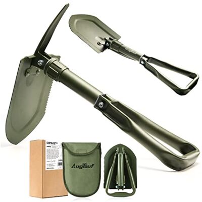 AugTouf Military Folding Camping Shovel, Offroad Survival High Carbon Steel Shovel (22.8''- Olive) AugTouf Military Folding Camping Shovel, Offroad Survival High Carbon Steel Shovel (22.8''- Olive)