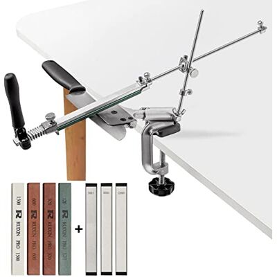 MOVIRON RUIXIN PRO RX-008 Professional Knife Sharpener with 7 Whetstones, 360° Rotation Flip Design Fixed-Angle Stainless Steel Kitchen Chef Knife Sharpening Kit Abrasive Holding System Tools MOVIRON RUIXIN PRO RX-008 Professional Knife Sharpener with 7 Whetstones, 360° Rotation Flip Design Fixed-Angle Stainless Steel Kitchen Chef Knife Sharpening Kit Abrasive Holding System Tools
