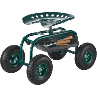 VEVOR Rolling Garden Cart with Swivel Seat, Heavy Duty Garden Seat with Storage Basket & Tool Tray, 300 lbs Weight Capacity, Outdoor Utility Gardening Stool Scooter for Lawn Yard Planting Weeding VEVOR Rolling Garden Cart with Swivel Seat, Heavy Duty Garden Seat with Storage Basket & Tool Tray, 300 lbs Weight Capacity, Outdoor Utility Gardening Stool Scooter for Lawn Yard Planting Weeding
