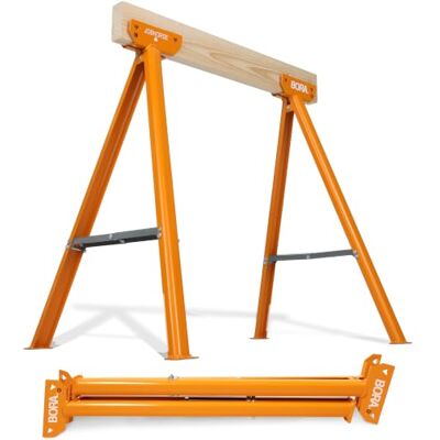 BORA Jobhorse Saw Horses 2 Pack of Leg Brackets (Builds 1 Saw Horse) 1000 lb Capacity Heavy Duty Steel Saw Horse Brackets 2x4 Stable on Any Terrain for Quick Setup Woodworking & DIY Tools PM-3310 BORA Jobhorse Saw Horses 2 Pack of Leg Brackets (Builds 1 Saw Horse) 1000 lb Capacity Heavy Duty Steel Saw Horse Brackets 2x4 Stable on Any Terrain for Quick Setup Woodworking & DIY Tools PM-3310