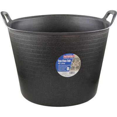 Faithfull Eco Flex Tub, Multi-Purpose, Durable & Sustainable Flexible Bucket with Reinforced Handles – 42 Litre (9gl), Black Faithfull Eco Flex Tub, Multi-Purpose, Durable & Sustainable Flexible Bucket with Reinforced Handles – 42 Litre (9gl), Black