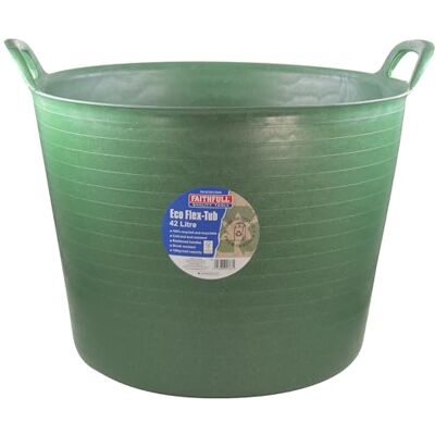 Faithfull Eco Flex Tub, Multi-Purpose, Durable & Sustainable Flexible Bucket with Reinforced Handles – 42 Litre (9gl), Green Faithfull Eco Flex Tub, Multi-Purpose, Durable & Sustainable Flexible Bucket with Reinforced Handles – 42 Litre (9gl), Green