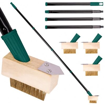 CUQOO Weeding Tool for Block Paving Weed Removal Brush & Scraper Tools TELESCOPIC HANDLE: driveway cleaner · patio slabs · moss removal · scraper · garden tools · replacement heads · concrete CUQOO Weeding Tool for Block Paving Weed Removal Brush & Scraper Tools TELESCOPIC HANDLE: driveway cleaner · patio slabs · moss removal · scraper · garden tools · replacement heads · concrete