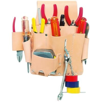 Custom Leathercraft CLC W500 Electrician's Tool Pouch, Heavy Duty, 8-Pocket, Tan Custom Leathercraft CLC W500 Electrician's Tool Pouch, Heavy Duty, 8-Pocket, Tan