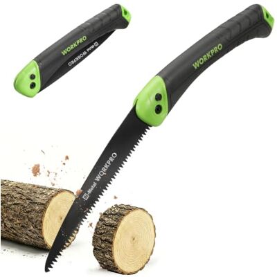 WORKPRO 180 mm 7" Folding Pruning Saw with Bi-Metal Blade Secure Lock Design, Triple Ground Teeth, Soft Grip Handle, Camping & Garden Use WORKPRO 180 mm 7" Folding Pruning Saw with Bi-Metal Blade Secure Lock Design, Triple Ground Teeth, Soft Grip Handle, Camping & Garden Use