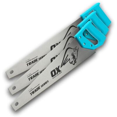 OX Tools OX 550mm Trade Hand Saw 3pk, 8 TPI Dual Angle Teeth, 65MN Steel Blade OX Tools OX 550mm Trade Hand Saw 3pk, 8 TPI Dual Angle Teeth, 65MN Steel Blade