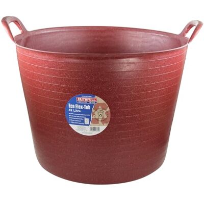 Faithfull Eco Flex Tub, Multi-Purpose, Durable & Sustainable Flexible Bucket with Reinforced Handles – 42 Litre (9gl), Red Faithfull Eco Flex Tub, Multi-Purpose, Durable & Sustainable Flexible Bucket with Reinforced Handles – 42 Litre (9gl), Red
