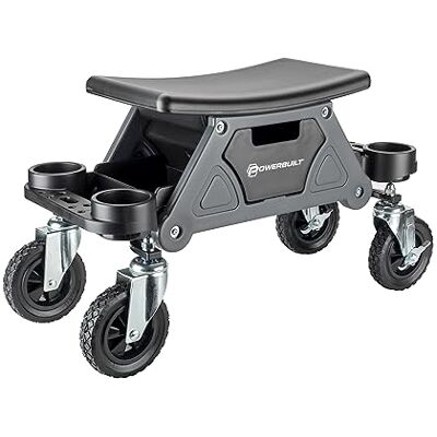 Powerbuilt Big Wheel Rolling Seat, Off-Road Series, Locked in Tool Trays, Heavy-Duty Wheels for Gravel and Rocks Grey 642965ECE Powerbuilt Big Wheel Rolling Seat, Off-Road Series, Locked in Tool Trays, Heavy-Duty Wheels for Gravel and Rocks Grey 642965ECE
