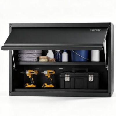 VEVOR Metal Storage Cabinet, 120lbs Load Capacity per Shelf, 20'' Tall Wall-Mounted Powder-Coating Steel Garage Cabinet with Adjustable Shelf, Press to Lock & Open Door, Perfect for Office Home Garage VEVOR Metal Storage Cabinet, 120lbs Load Capacity per Shelf, 20'' Tall Wall-Mounted Powder-Coating Steel Garage Cabinet with Adjustable Shelf, Press to Lock & Open Door, Perfect for Office Home Garage