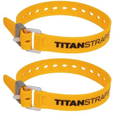 TitanStraps Titan Utility Straps Safety Strap Set to Secure Splits, Cargo Bikes, Garden Hoses, Wood Working Projects 60 lb. Working Load, 18" Length, Fluoro Yellow, 2-Pack TitanStraps Titan Utility Straps Safety Strap Set to Secure Splits, Cargo Bikes, Garden Hoses, Wood Working Projects 60 lb. Working Load, 18" Length, Fluoro Yellow, 2-Pack