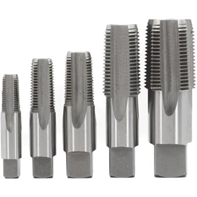 Drill America POUCSNPT5 5 Piece Carbon Steel NPT Pipe Tap Set, 1/8", 1/4", 3/8", 1/2" and 3/4 Drill America POUCSNPT5 5 Piece Carbon Steel NPT Pipe Tap Set, 1/8", 1/4", 3/8", 1/2" and 3/4