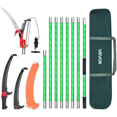 VEVOR Manual Pole Saw, 118-809.3 cm Extendable Pole Tree Pruner with Scissors, Sharp 65Mn Steel Blade, Lightweight Fiberglass Handle Pole, for High Branch Trimming, Pruning Tool for Palms and Shrubs VEVOR Manual Pole Saw, 118-809.3 cm Extendable Pole Tree Pruner with Scissors, Sharp 65Mn Steel Blade, Lightweight Fiberglass Handle Pole, for High Branch Trimming, Pruning Tool for Palms and Shrubs